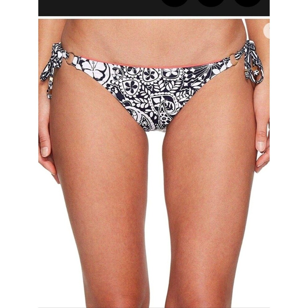 Tommy Bahama Reversible Paisley Side Tie Bikini Bottom Blue White NWT S
